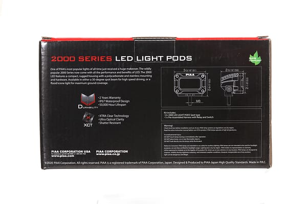 DKCL209_pac7 PIAA 3″ 5600K 12V 9.2W LED flood light pods kit