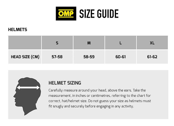 omp helmet size OMP J-Rally