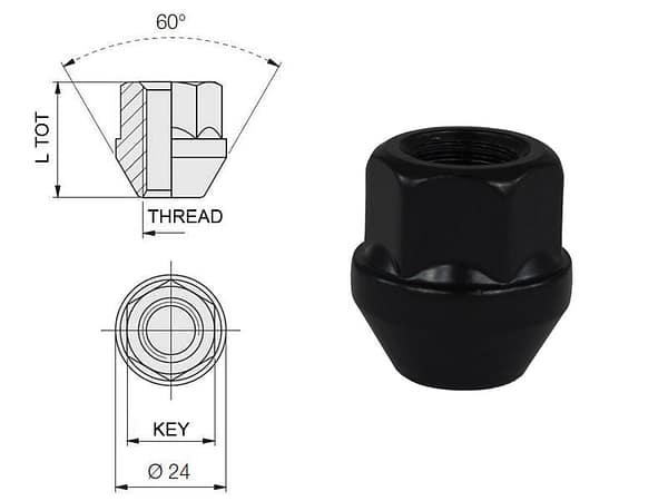 dado_19x25-black EVOCORSE terasmutter M12/M14 must